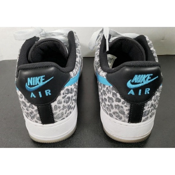 Nike Air Force 1 Low Leopard Print Blue Swoosh DJ6192 001 Mens 9.5 - Picture 2 of 11
